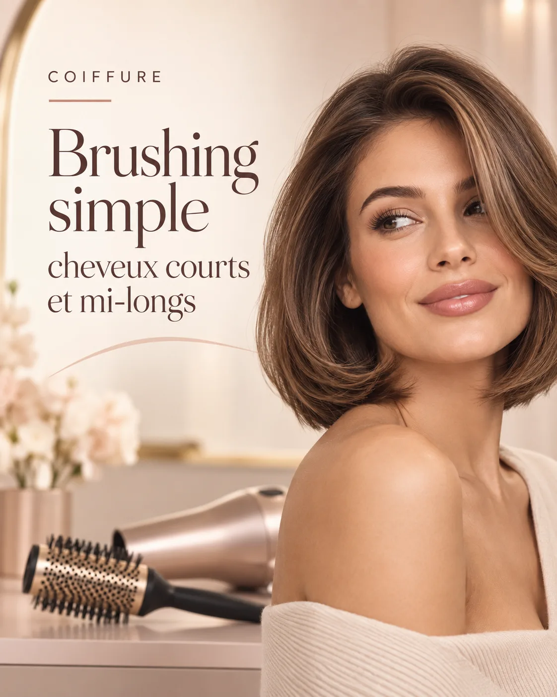 Brushing simple cheveux courts et mi-longs