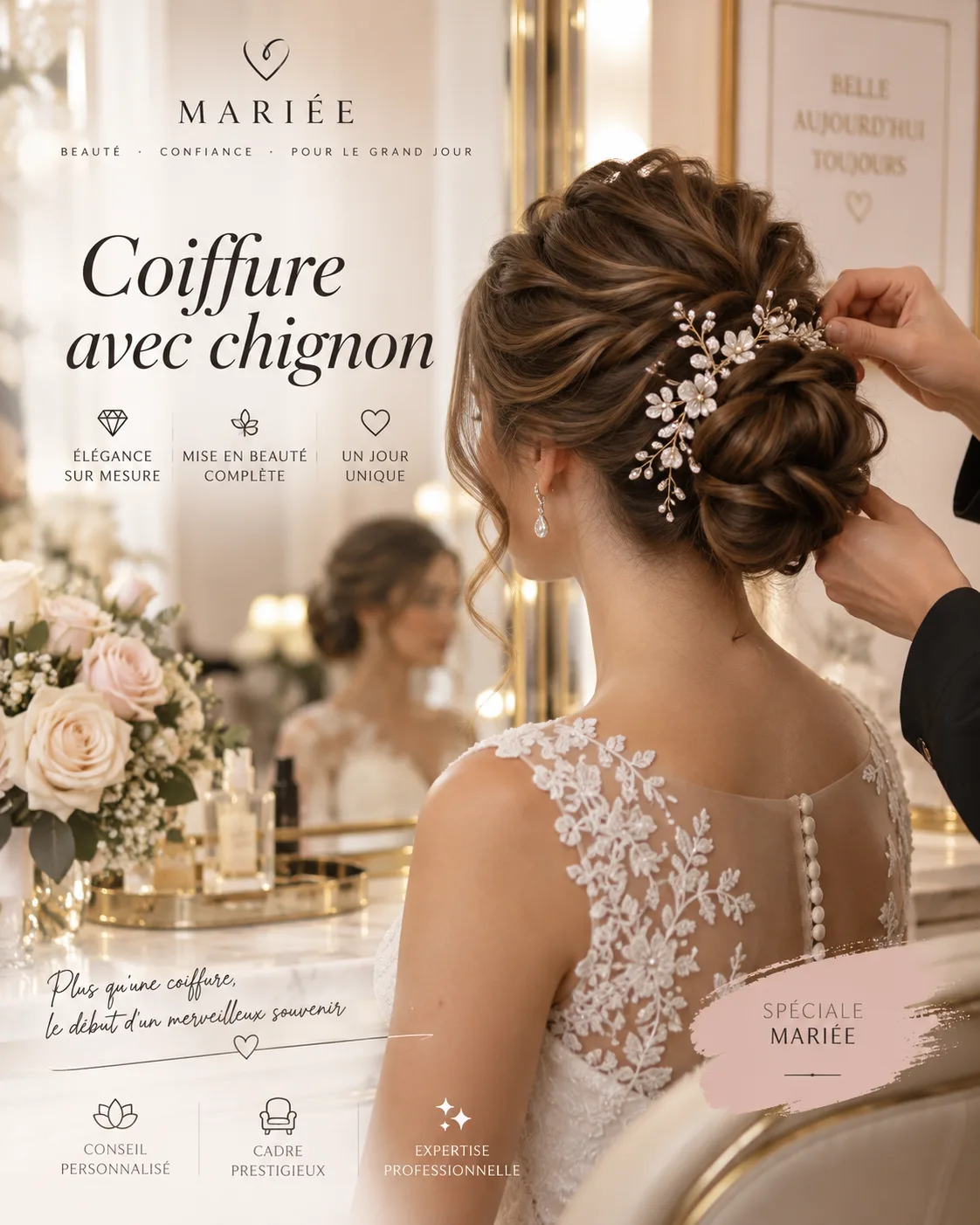 Coiffure avec chignon